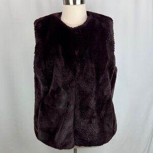 Women's Faux Fur Vest purple LOFT XXL